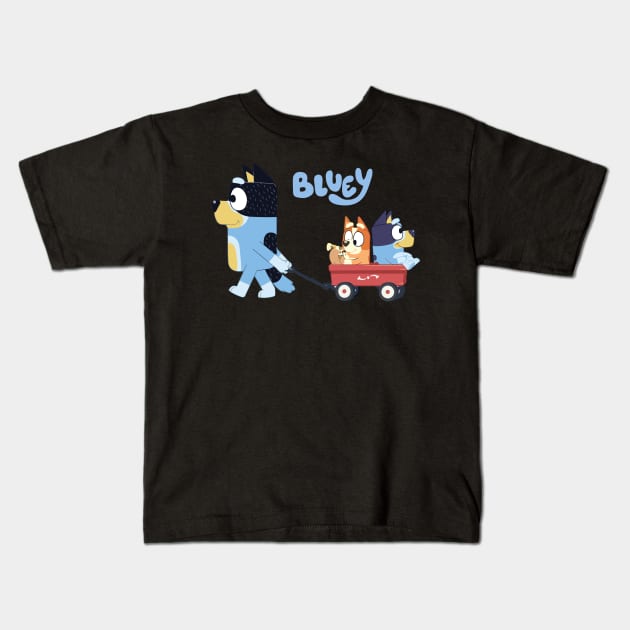 Bluey Bandit, Bluey, Bingo Wagon Ride Kids T-Shirt by Inspire Gift